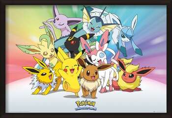Uokvireni plakat Pokemon - Eevee