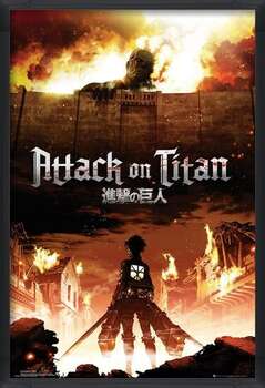 Uokvireni plakat Attack on Titan (Shingeki no kyojin) - Key Art