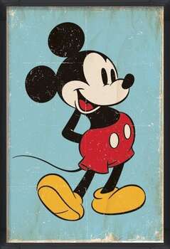 Uokvireni plakat Mickey Mouse - Retro