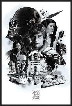 Uokvireni plakat Star Wars - Montage (40th Anniversary )